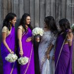 purple chiffon sarees edged with pearl borders
